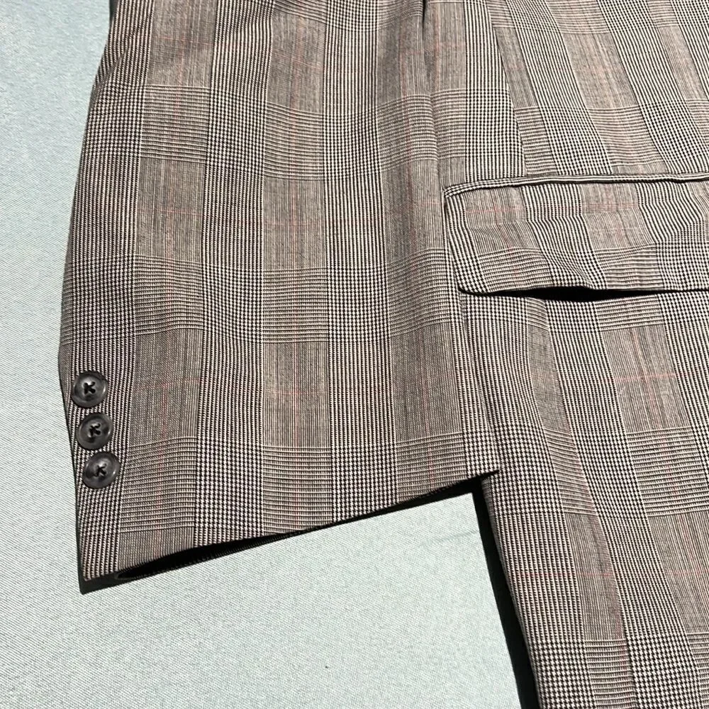 Christian Dior Men’s Houndstooth Plaid Blazer Jacket Size‎ 44R C35